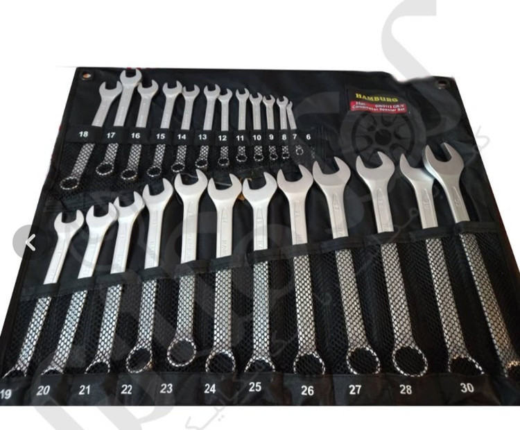 آچار یکسر تخت یکسر رینگی 25 عددی هامبورگ مدل H9125